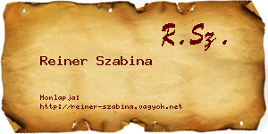 Reiner Szabina névjegykártya